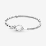 Snake Chain Sterling Silver Bracelet with Infinity