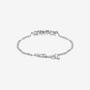 Hearts Sterling Silver Bracelet with Clear Cubic Zirconia