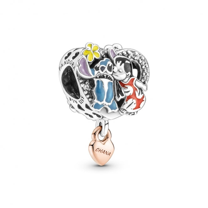 Pandora STG & 14K Disney Lilo Stitch Charm