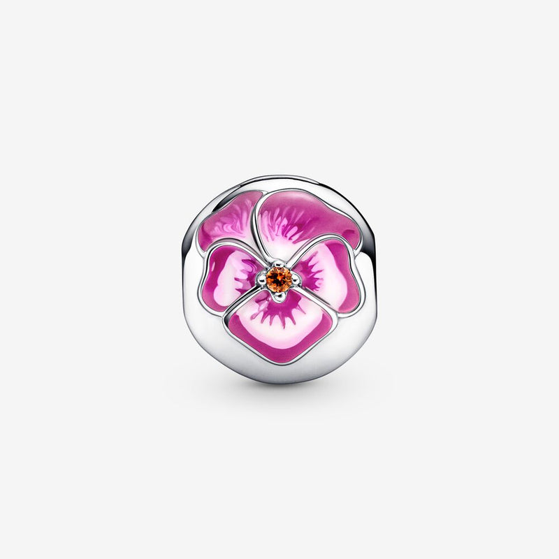 Pandora Pansy STG Burnt Orange Cryst Clip