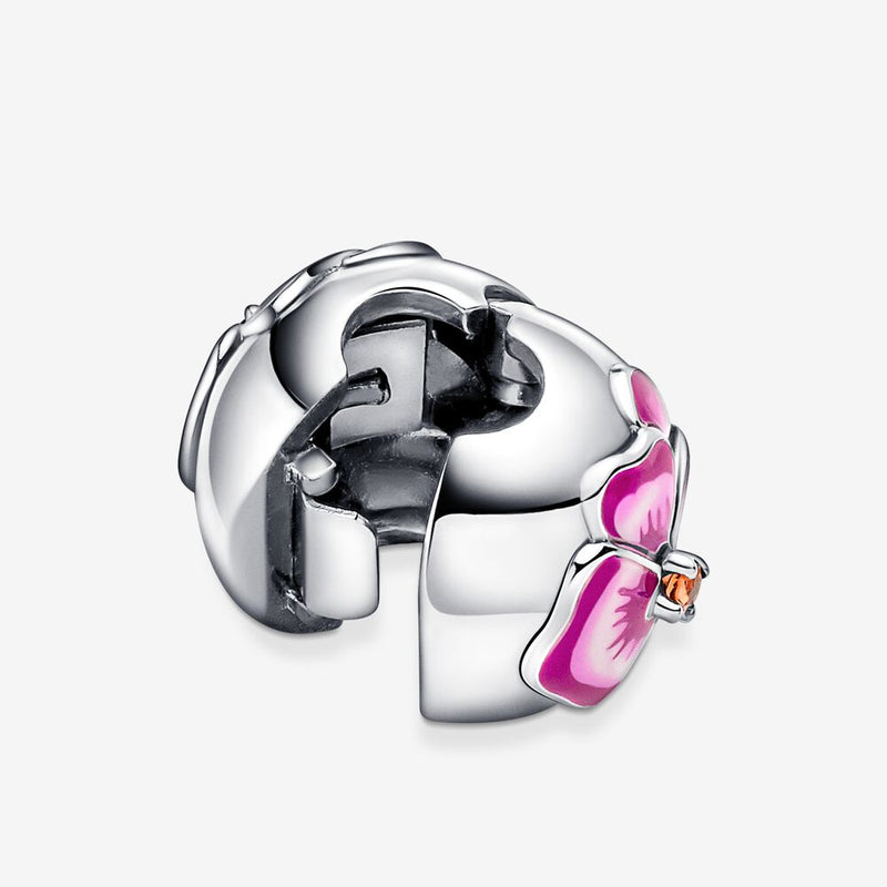 Pandora Pansy STG Burnt Orange Cryst Clip