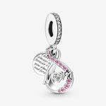 Mom Infinity Sterling Silver Dangle with Clear Cubic Zirconia