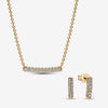 Pandora Gold Plated Stardust Necklace and Earring Gift Set