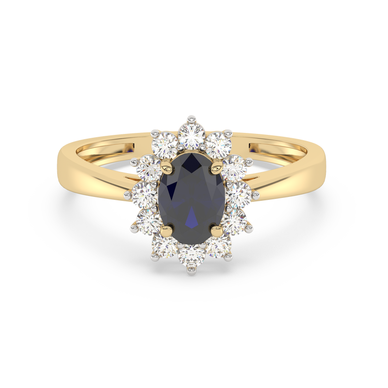 Nirvana 9ct YG Sapphire 0.40ct Diamond Ring