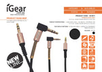 iGear Audio Cable 3.5mm L-Shape Blk IG1817