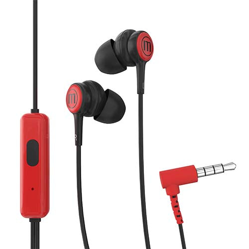 Maxell In-tIPS Ear Stereo Buds W/Mic Red