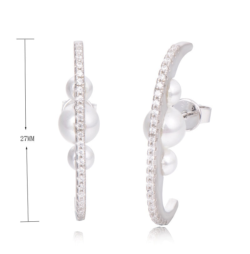J&T STG White Pearl Earring