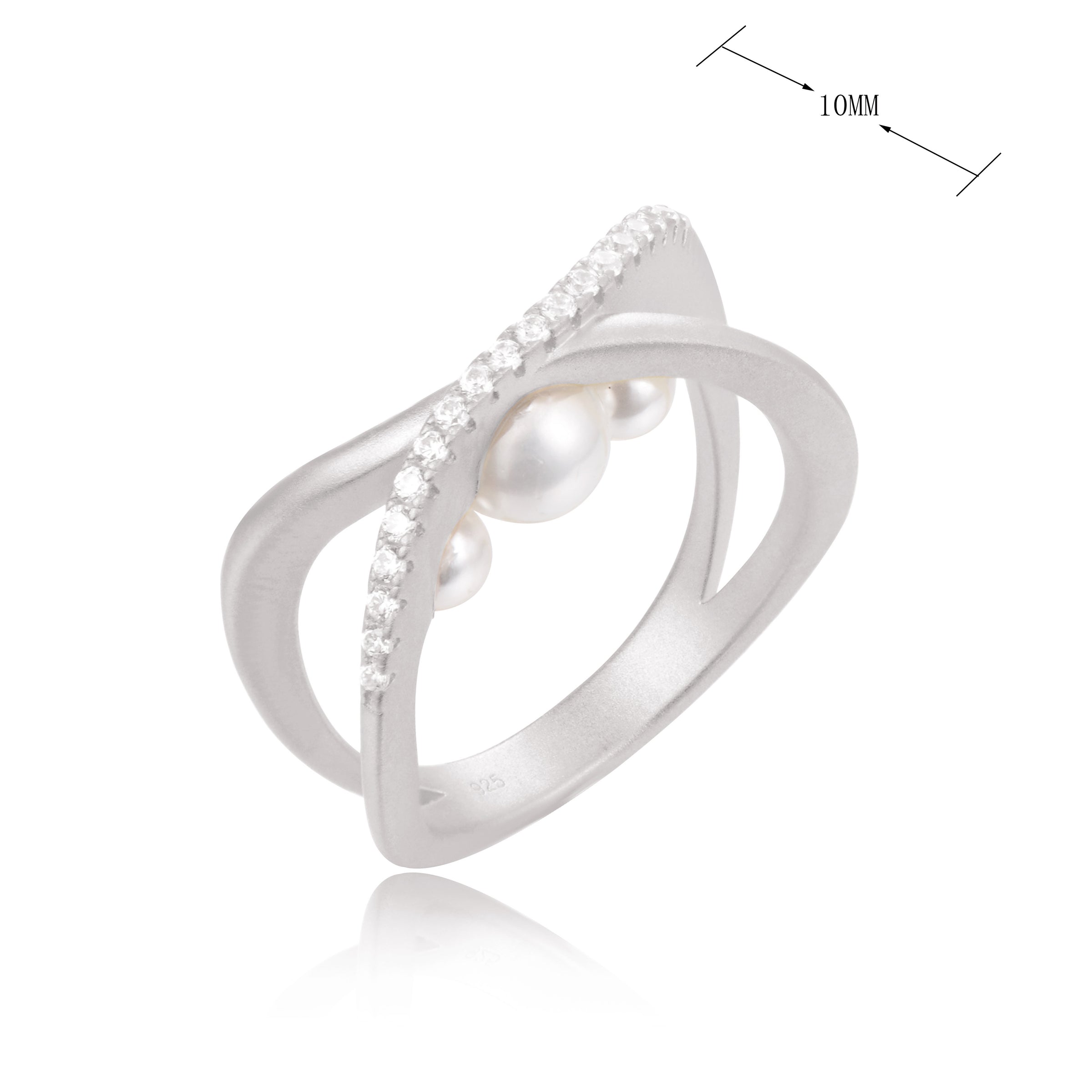 J T STG CZ White Pearl Ring Prouds Fiji