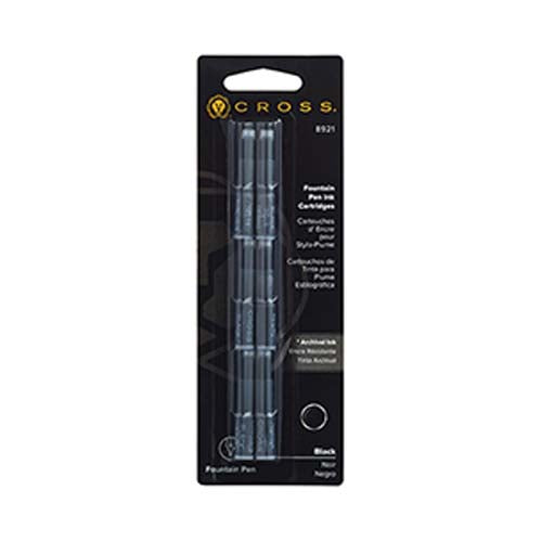 Cross Fountain pen cartridges - Black - Pack of 6
