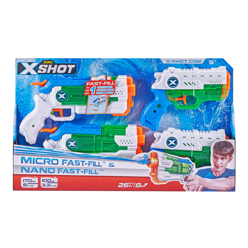 WT X-Shot Water Warfare Micro Fast Fill & Nano Fast Fill Combo Pack 2 Micro And 2 Nano