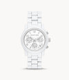 MK Runway Chronograph White-Coated Stainless Steel Watch