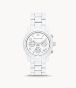 MK Runway Chronograph White-Coated Stainless Steel Watch
