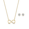 Mestige CZ Infinity Gold Necklace & Earring Set