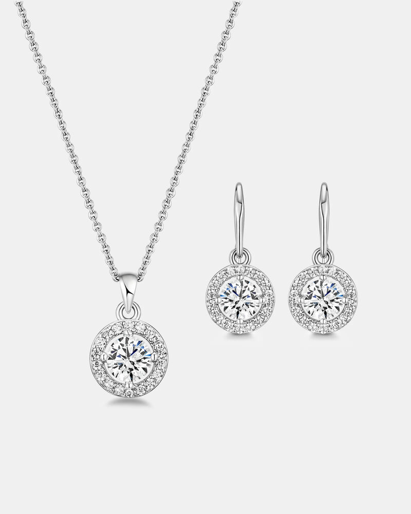 Mestige CZ Nylah Silver Necklace & Earring Set