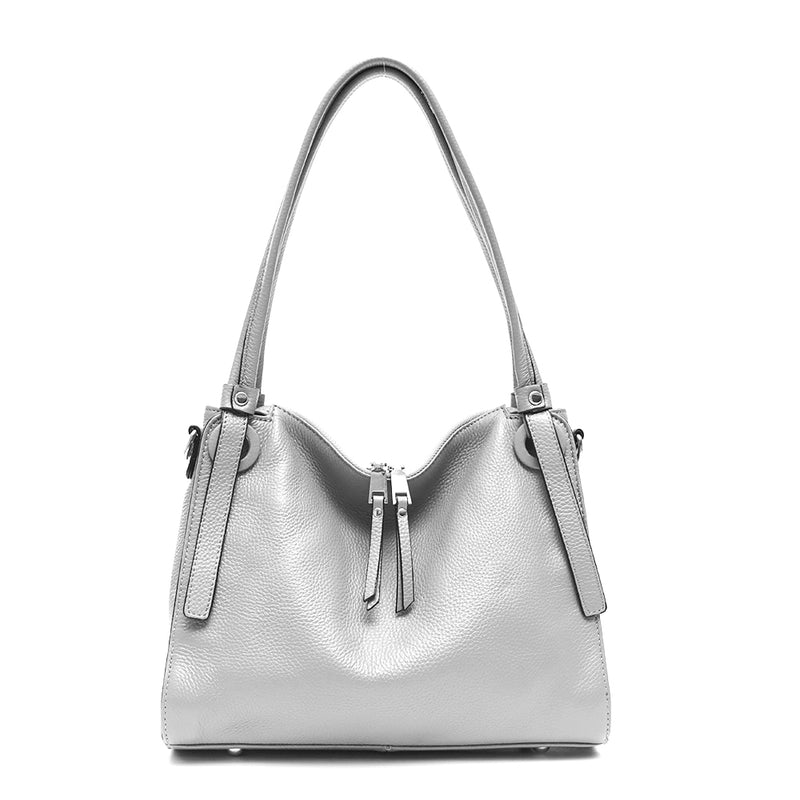 Vera May Nina Genuine Leather Grey Handbag