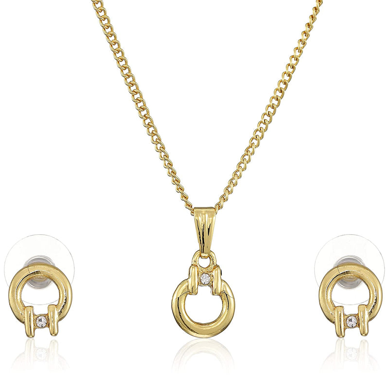 Estele - Gold plated Classic Loop Pendant Set for Women