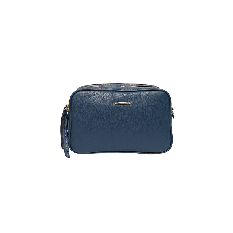 Vera May Genuine Leather Bag - Navy