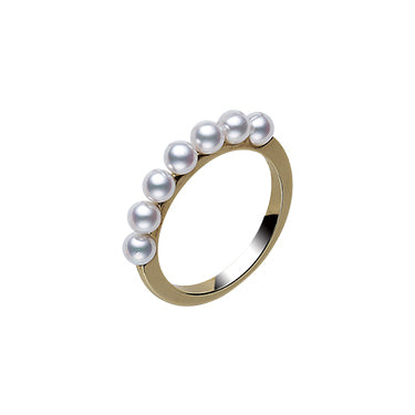 Mikimoto 18K White Gold 3.5mm Akoya Cultured Pearl Ring B340PR01426K