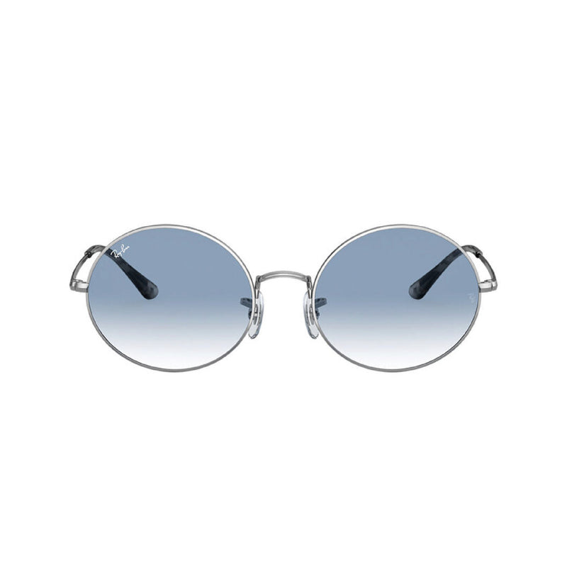 Rayban Oval Silver W/ Clear Gradient Blue - Mt