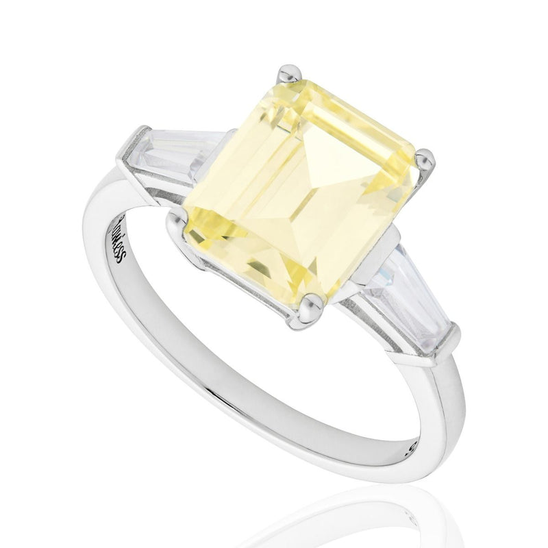 Buckley Canary Baguette Tapered Baguette Silver Ring