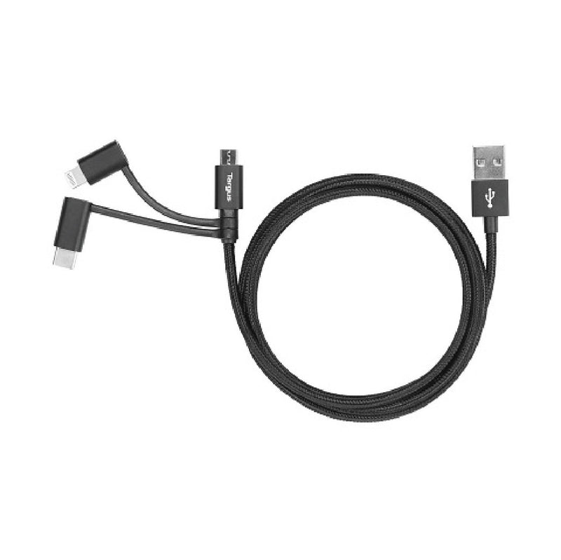 TARGUS 3 IN 1 MFI CABLE 1.2M BLK