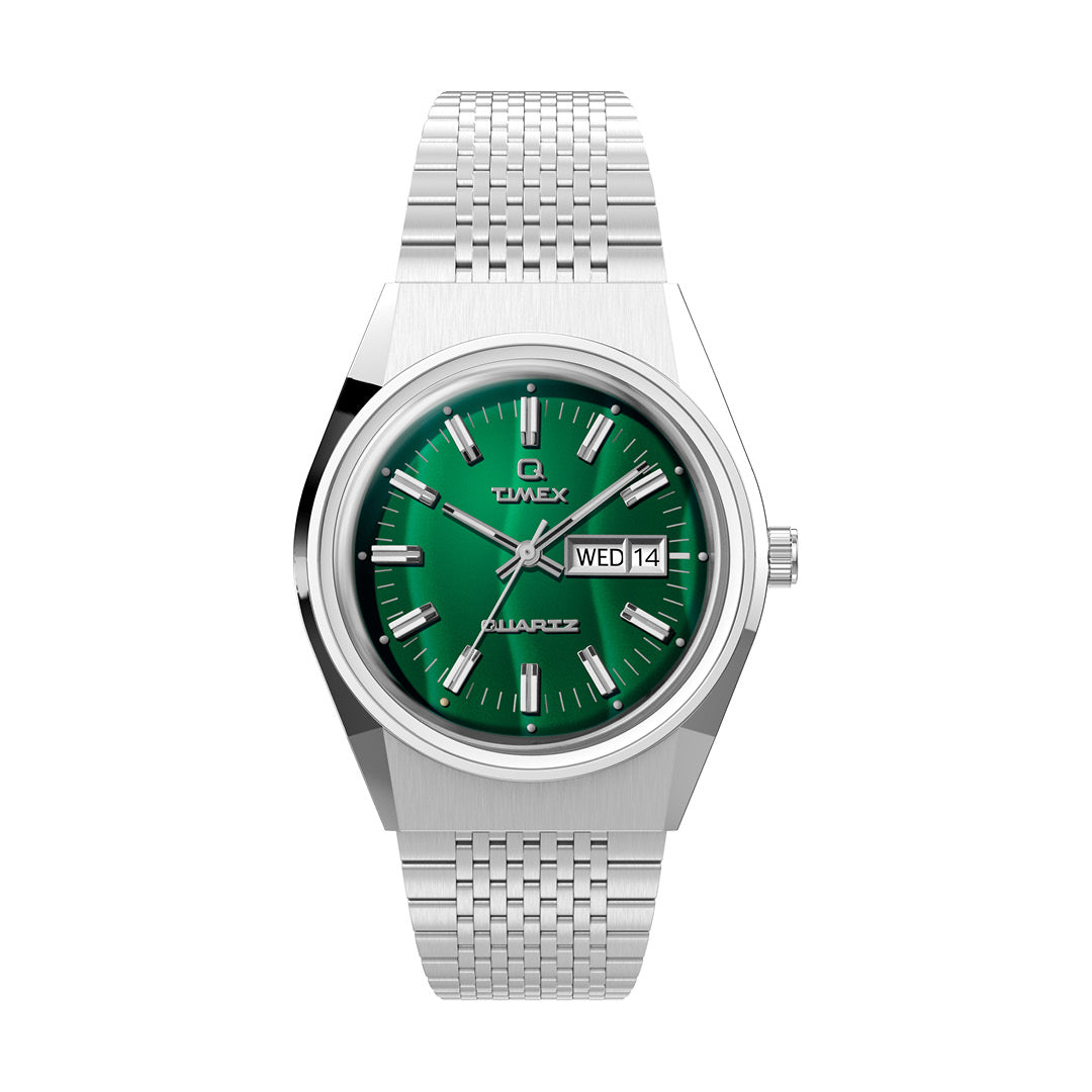 Timex Q Falcon Eye Reissue 38mm Green Stainless Steel Watch