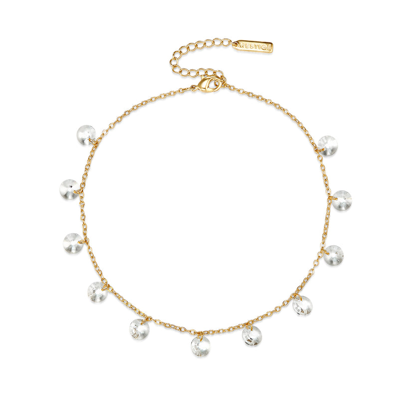 Golden Marina Anklet with Swarovski® Crystals - Gold