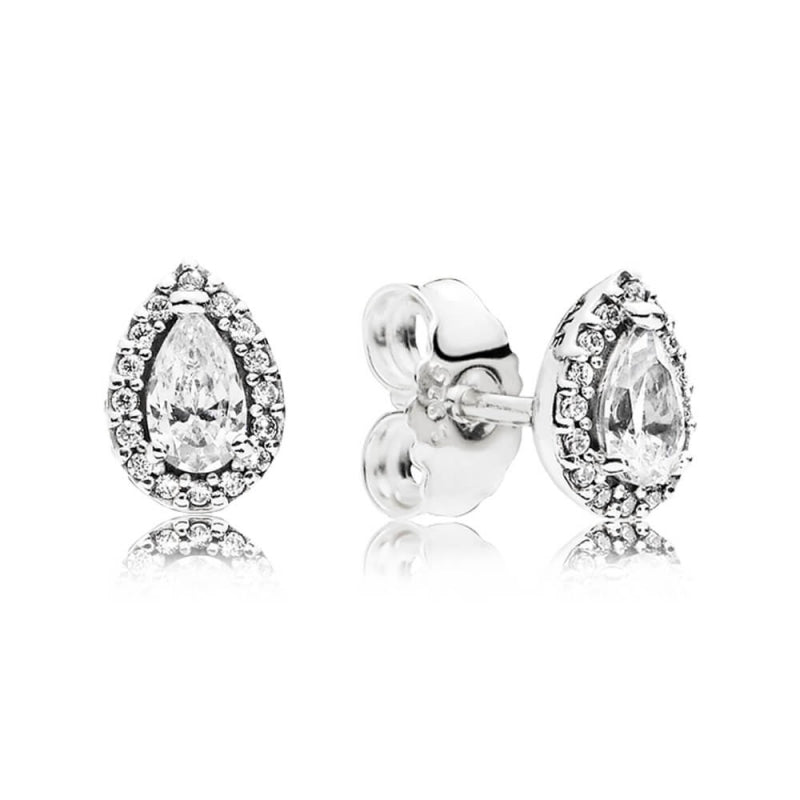 Pandora Sparkling Teardrop Halo Stud Earrings